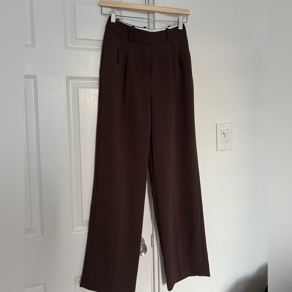 Aritzia Wilfred Effortless Pant Chocolate brown size 0 - Picture 5 of 9